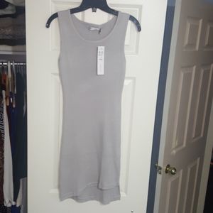 Gray dress. Fitted. Medium length. Size L.